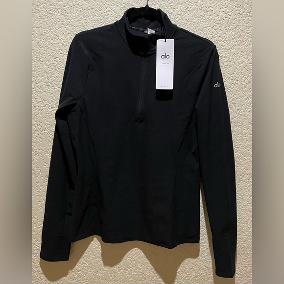 NWT Alo Yoga Alosoft 1/2 Zip Rapid Pullover Black Size XS - Picture 9 of 15